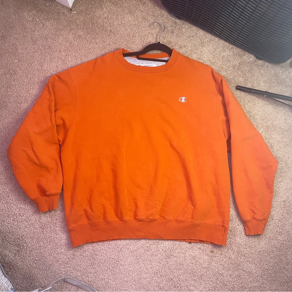 Orange Champion Pullover Sweatshirt